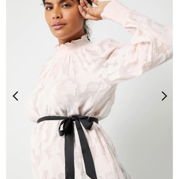 Maternity jacquard peasant balloon sleeve top blouse - Picture 2 of 8